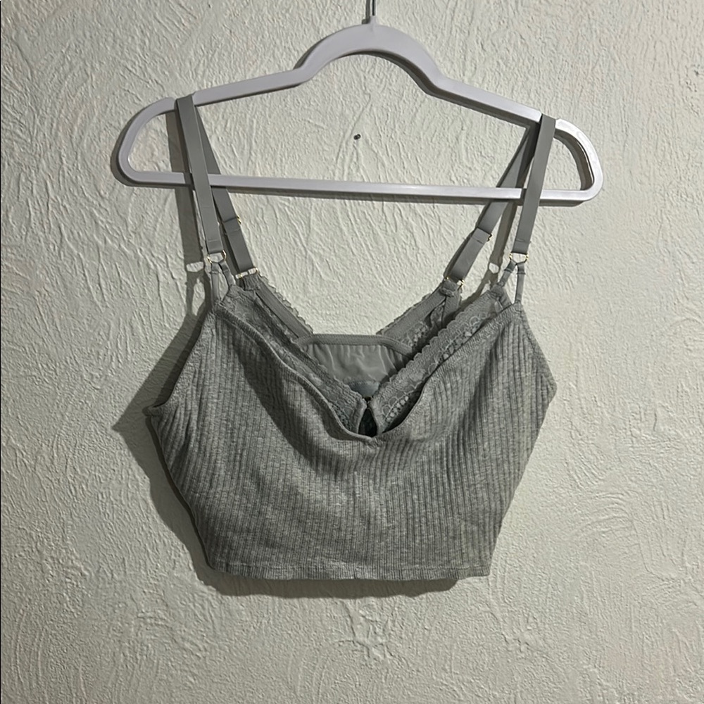 Gray double layer bralette